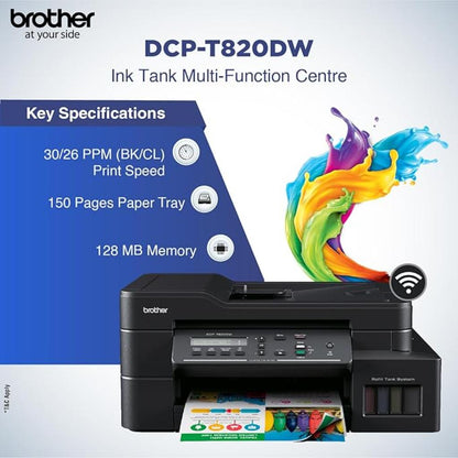 Brother DCP-T820DW Multifunction All-in-One Ink Tank Printer with Auto Duplex Wi-Fi & ADF