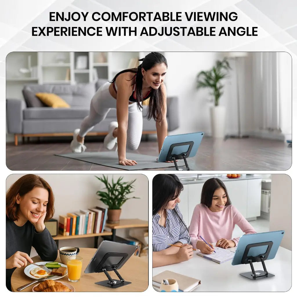 Portronics My Buddy A1 POR 3105 360 Rotating Metal Tablet and Mobile Stand