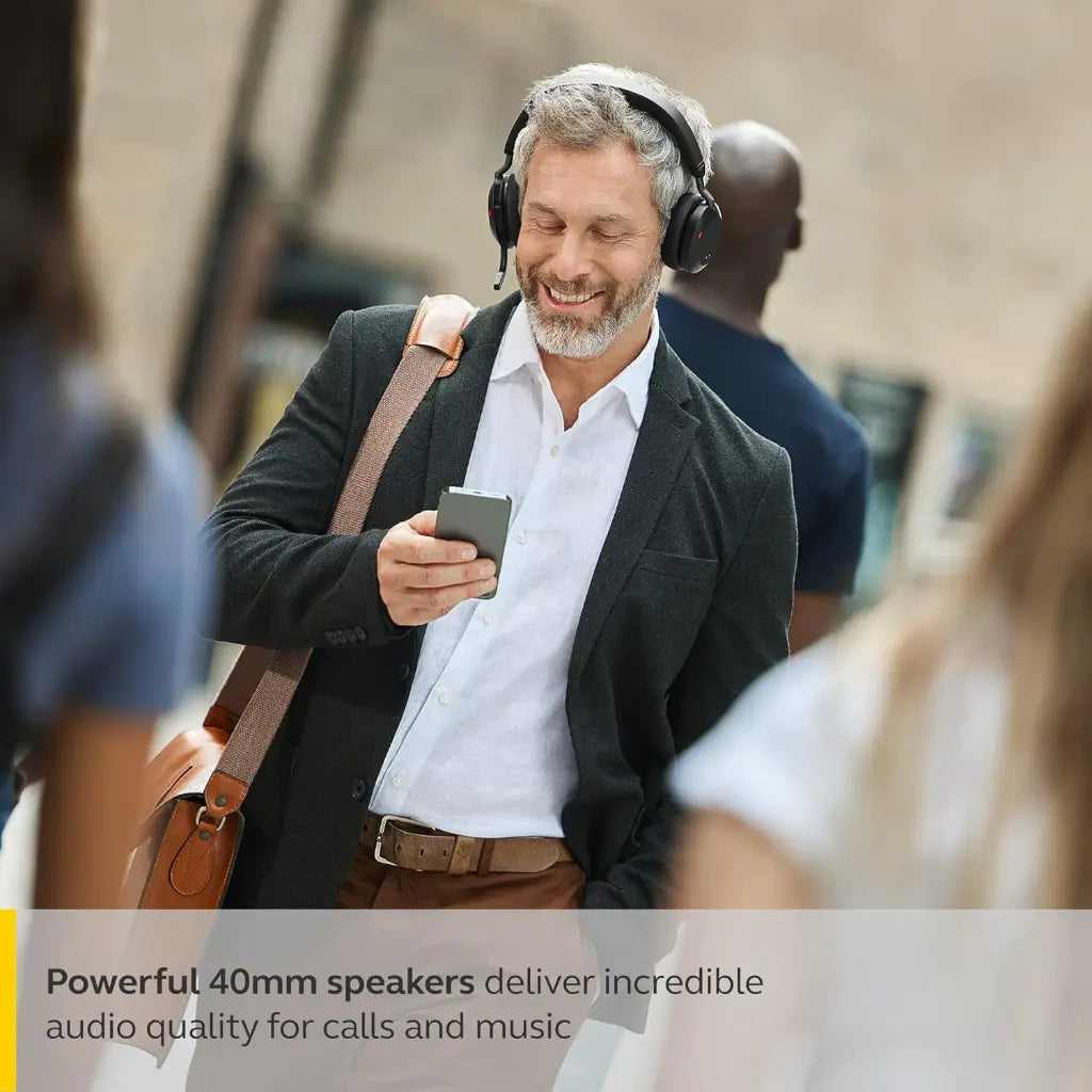 Jabra Evolve2 75 UC Wireless Noise‑Canceling Headset with USB‑C Adapter