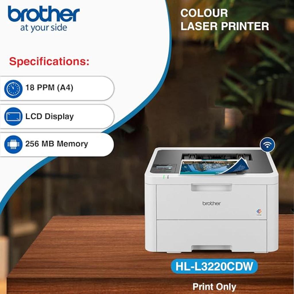 Brother HL-L3220CDW Compact Auto Duplex Color Laser Printer with WiFi