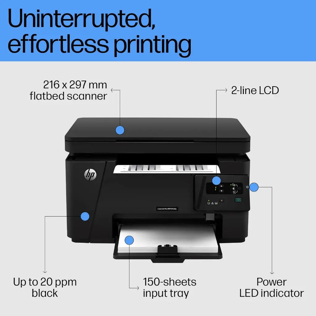 HP LaserJet Pro MFP M126A Plus All‑in‑One (Print,Copy,Scan) Laser Printer