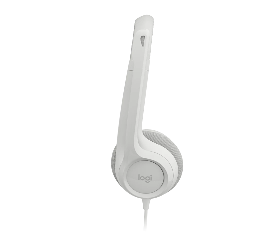 Logitech H390 USB Wired Headphone with Noise Cancelling Rotatable Mic- Off White