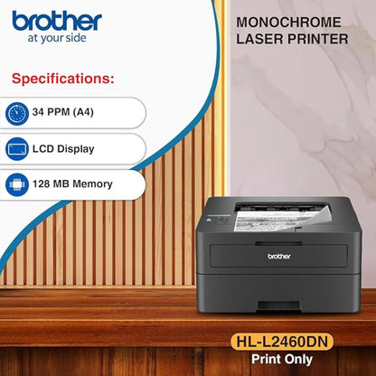 Brother HL-L2460DN Monochrome Laser Printer with Auto Duplex & Network Connectivity