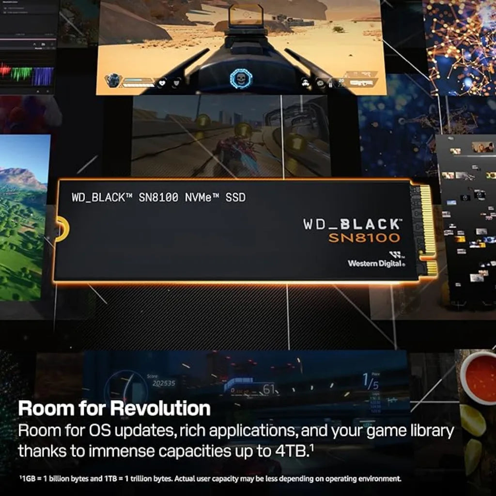 Western Digital WD BLACK SN8100 1TB NVMe Gen 5 M.2 2280 PCIe Internal SSD