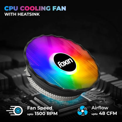 Foxin FCF 002 120mm RGB CPU Cooling Fan with Hydramatic Bearing