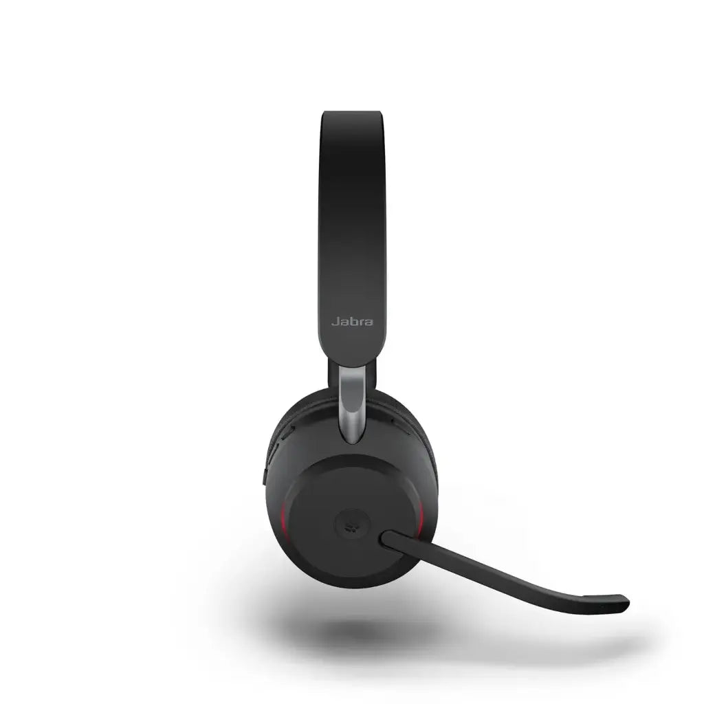 Jabra Evolve2 65 UC Stereo Wireless On‑Ear Headset with USB‑A Adapter - Black
