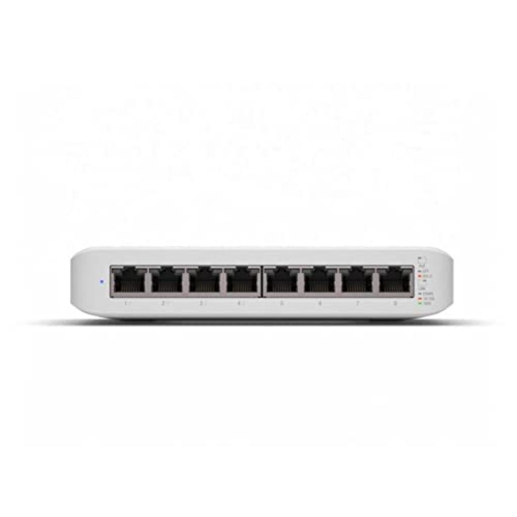 Ubiquiti USW-LITE-8-POE 8 Port Layer 2 PoE Switch with Silent Fanless Cooling