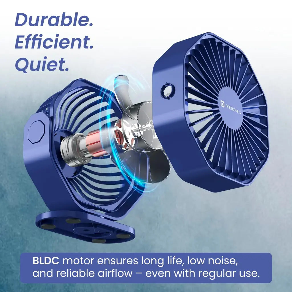 Portronics Chill On Mini Type-C 360° Rotating Portable Fan-tpstech.in