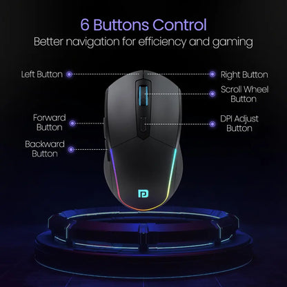 Portronics Toad One POR 1682 Wireless Dual Connectivity Mouse with RGB Lights-tpstech.in