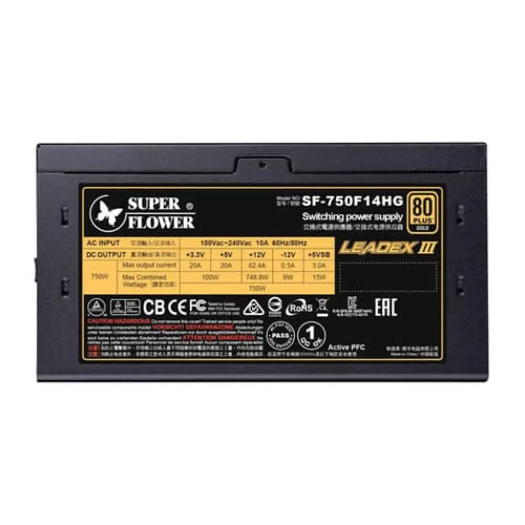 Super Flower Leadex III Gold 750W Fully Modular 80 Plus Gold Power Supply-tpstech.in