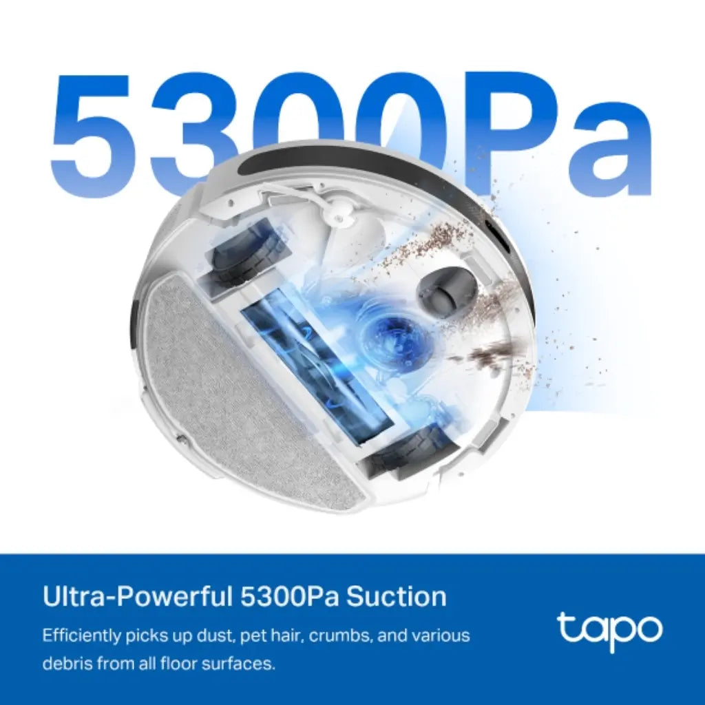 TP-Link Tapo RV20 Max Plus 5300Pa LiDAR Robot Vacuum & Mop with Auto-Empty Dock-tpstech.in