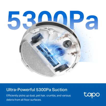 TP-Link Tapo RV20 Max Plus 5300Pa LiDAR Robot Vacuum & Mop with Auto-Empty Dock-tpstech.in
