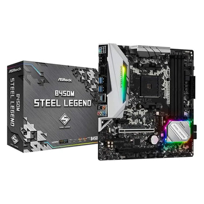 ASRock B450M Steel Legend AMD B450 AM4 Micro ATX Motherboard-tpstech.in