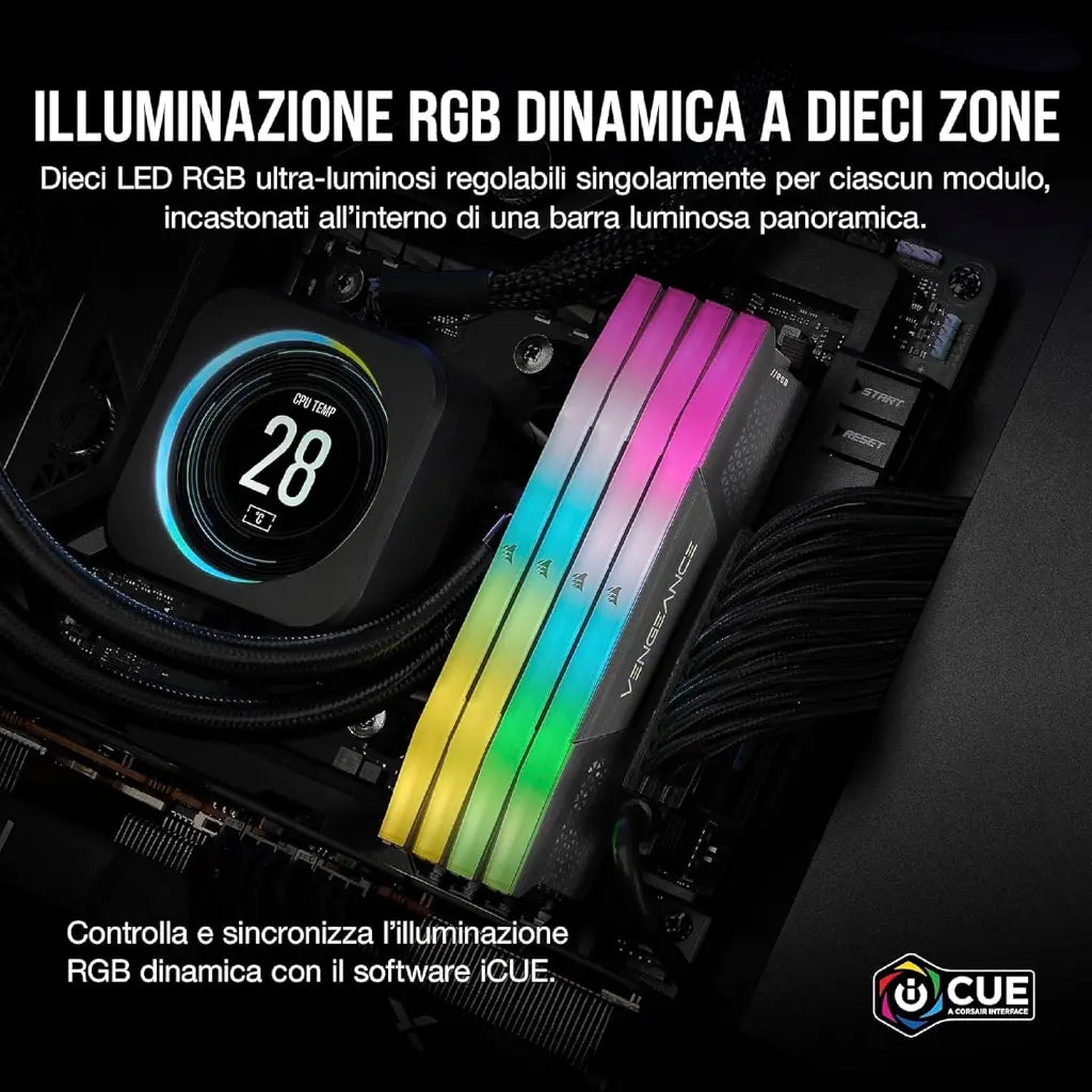 Corsair Vengeance RGB DDR5 RAM 96GB (2x48GB) 6000MHz CL36 Gaming Desktop Memory-tpstech.in