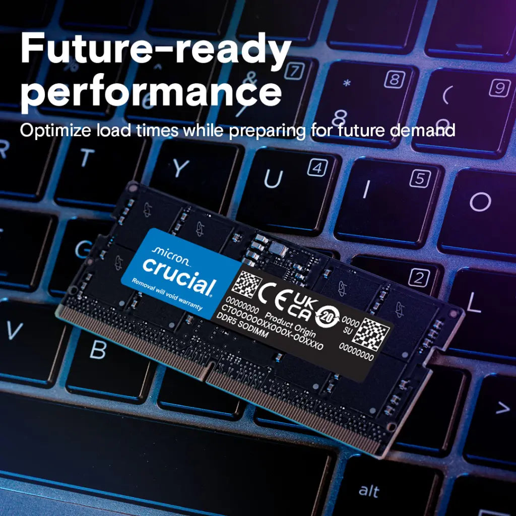 Crucial 8GB DDR5 RAM 5600MHz CL46 262 Pin SODIMM Laptop Memory-tpstech.in