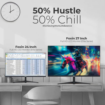 Foxin Elite Series 24" 100Hz Full HD Flat LED Monitor Frameless Design-tpstech.in