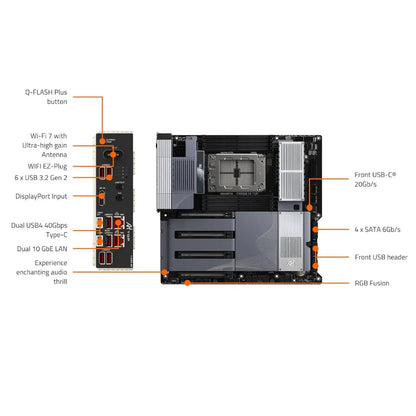 Gigabyte TRX50 AI TOP AMD TRX50 E‑ATX Motherboard for Threadripper PRO 7000-tpstech.in