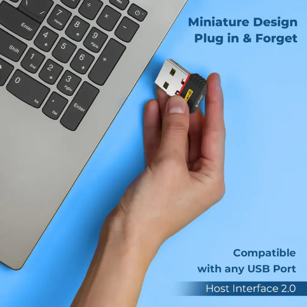 Lapcare 150Mbps Nano USB 2.0 WiFi Adapter LWD‑150 Plug and Play-tpstech.in