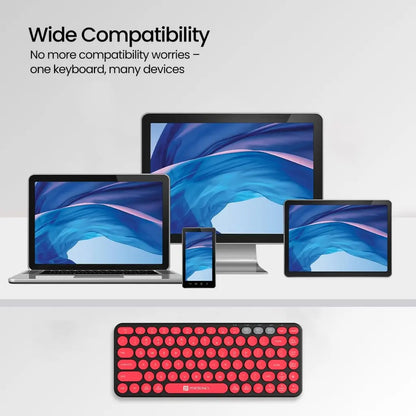 Portronics Bubble 2.0 POR 347 Wireless Keyboard Bluetooth 5.3 and 2.4GHz Dual Mode-tpstech.in