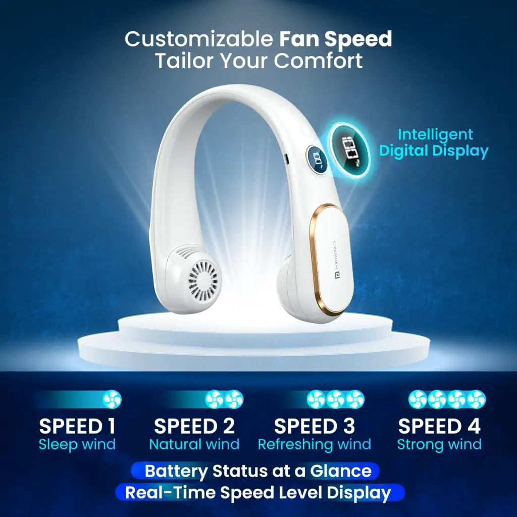 Portronics GoBreeze POR 2048 Portable Bladeless Neck Fan with 360 Degree Airflow-tpstech.in