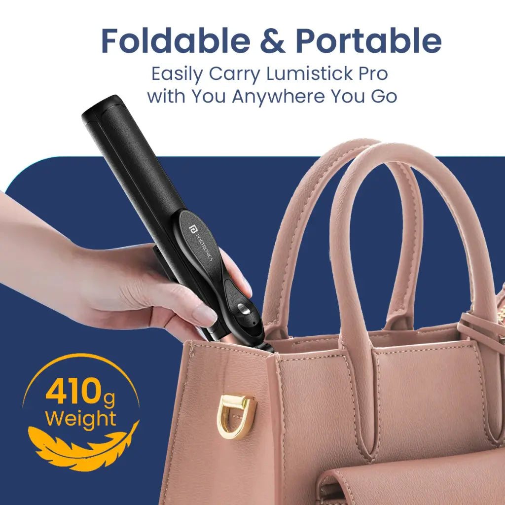 Portronics Lumistick Pro POR 2064 Selfie Stick Tripod with Bluetooth Remote-tpstech.in