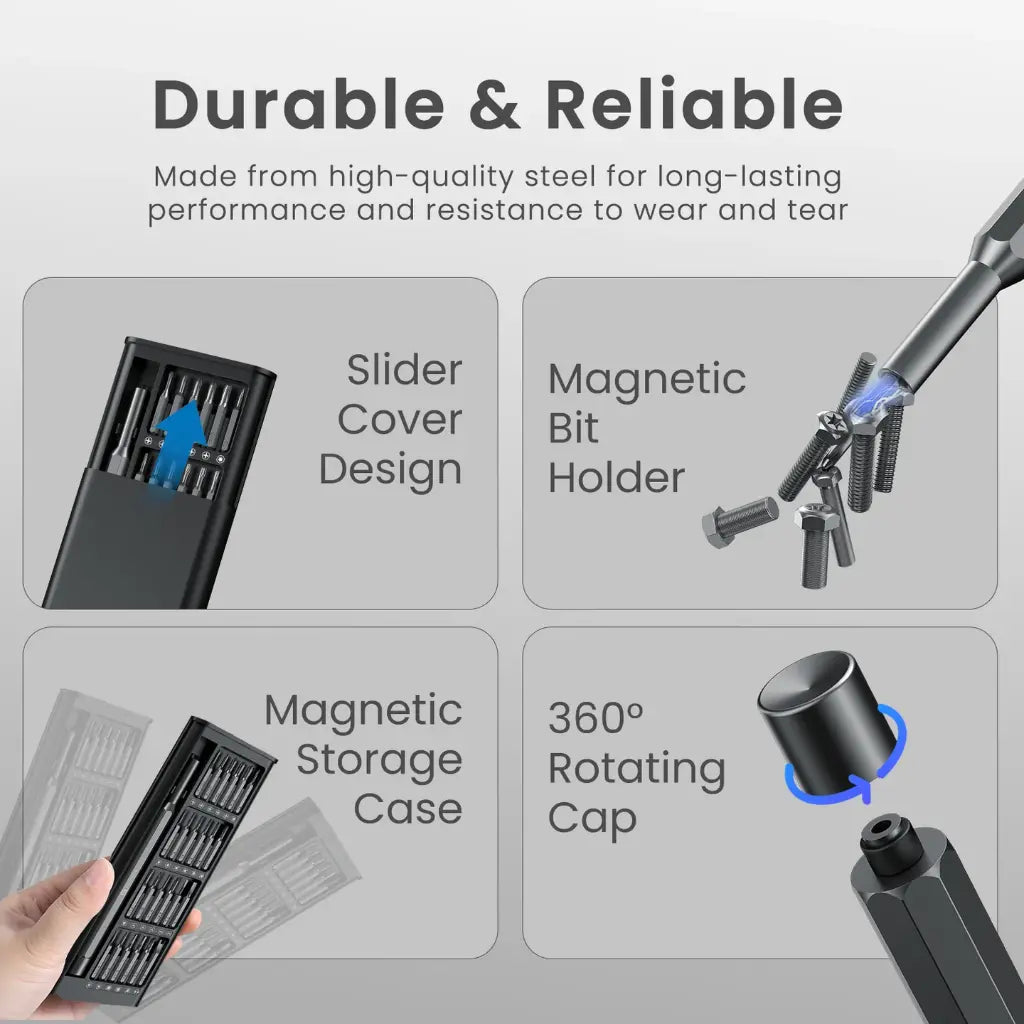 Portronics POR 2975 Bit Box 24 in 1 Magnetic Screwdriver Kit-tpstech.in