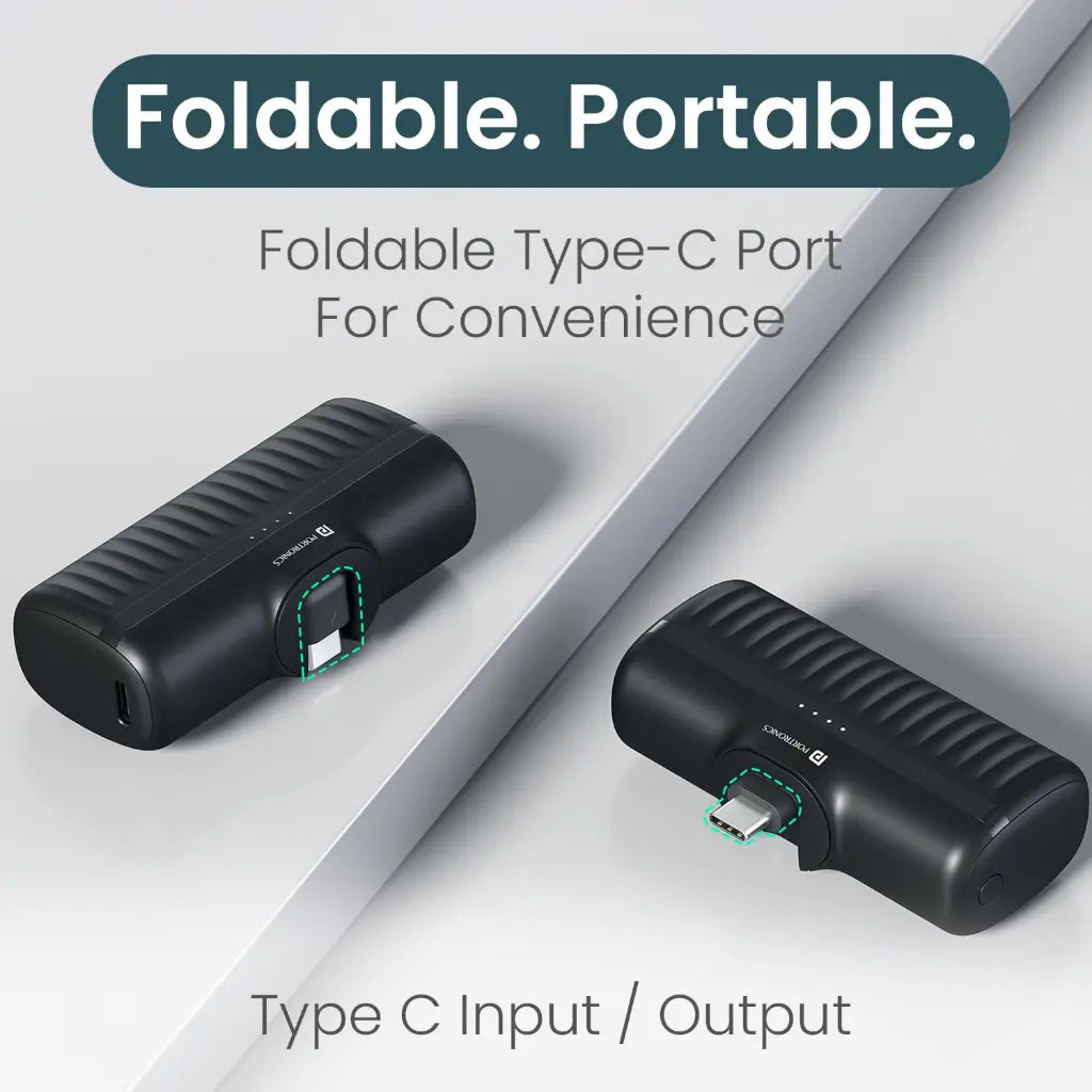 Portronics Power Pebble POR 2262 5000mAh 20W Type C Fast Charging Power Bank-pstech.in