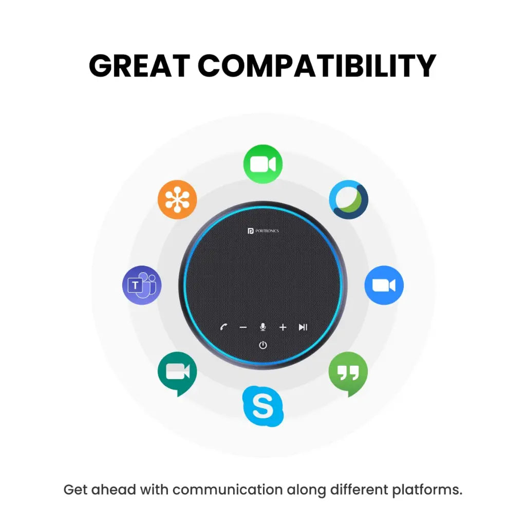 Portronics Talk One POR 1386 Bluetooth 5.1 Conference Speaker with 360 Voice Coverage-tpstech.in
