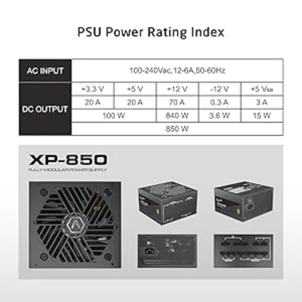 ProLab Design XPower XP-850 850W 80 Plus Gold ATX 3.1 Fully Modular Power Supply-tpstech.in
