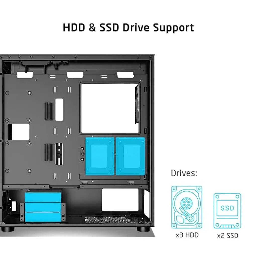 Prolab Design AI628 Mid Tower Gaming Computer Case EATX Support with USB Type C-tpstech.in