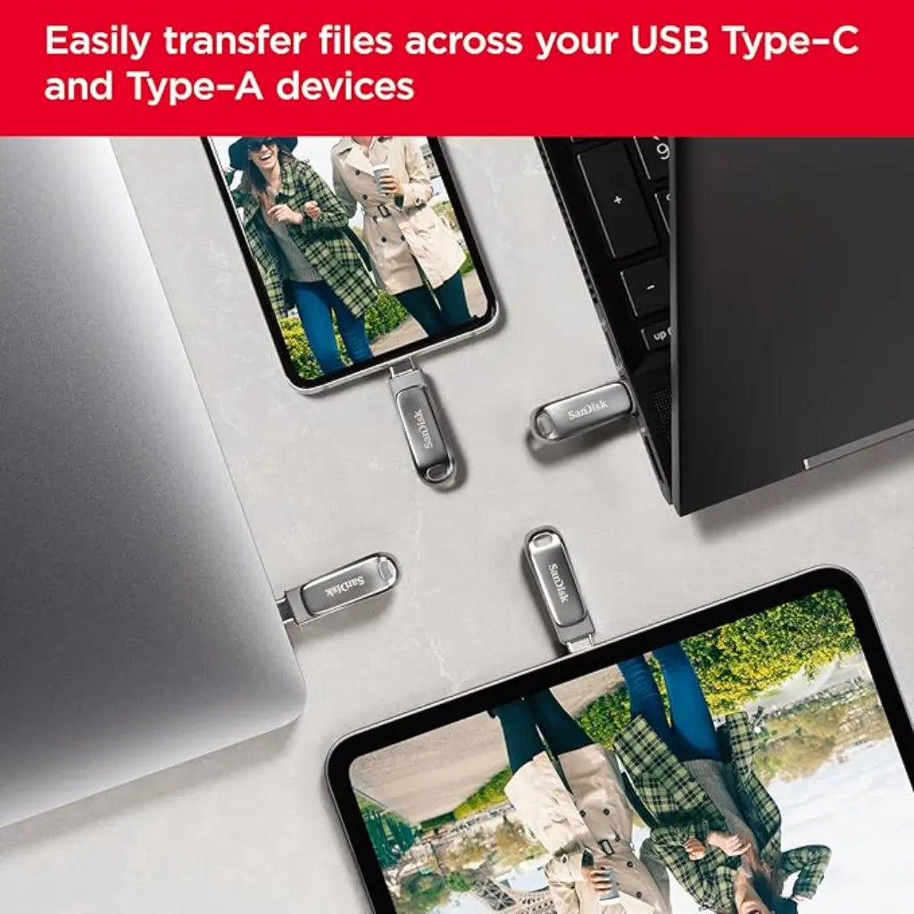 SanDisk Ultra Dual Drive Luxe 256GB USB Type‑C OTG Pen Drive-tpstech.in