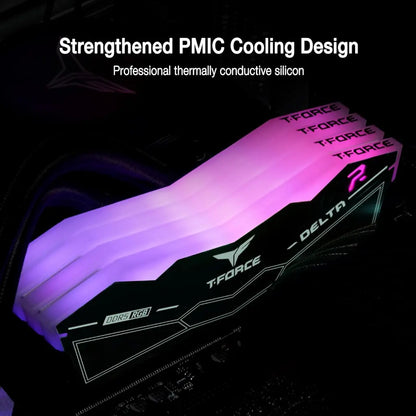 TeamGroup T‑Force Delta RGB DDR5 RAM 32GB (2x16GB) 6000MHz CL38 Desktop Memory Black-tpstech.in