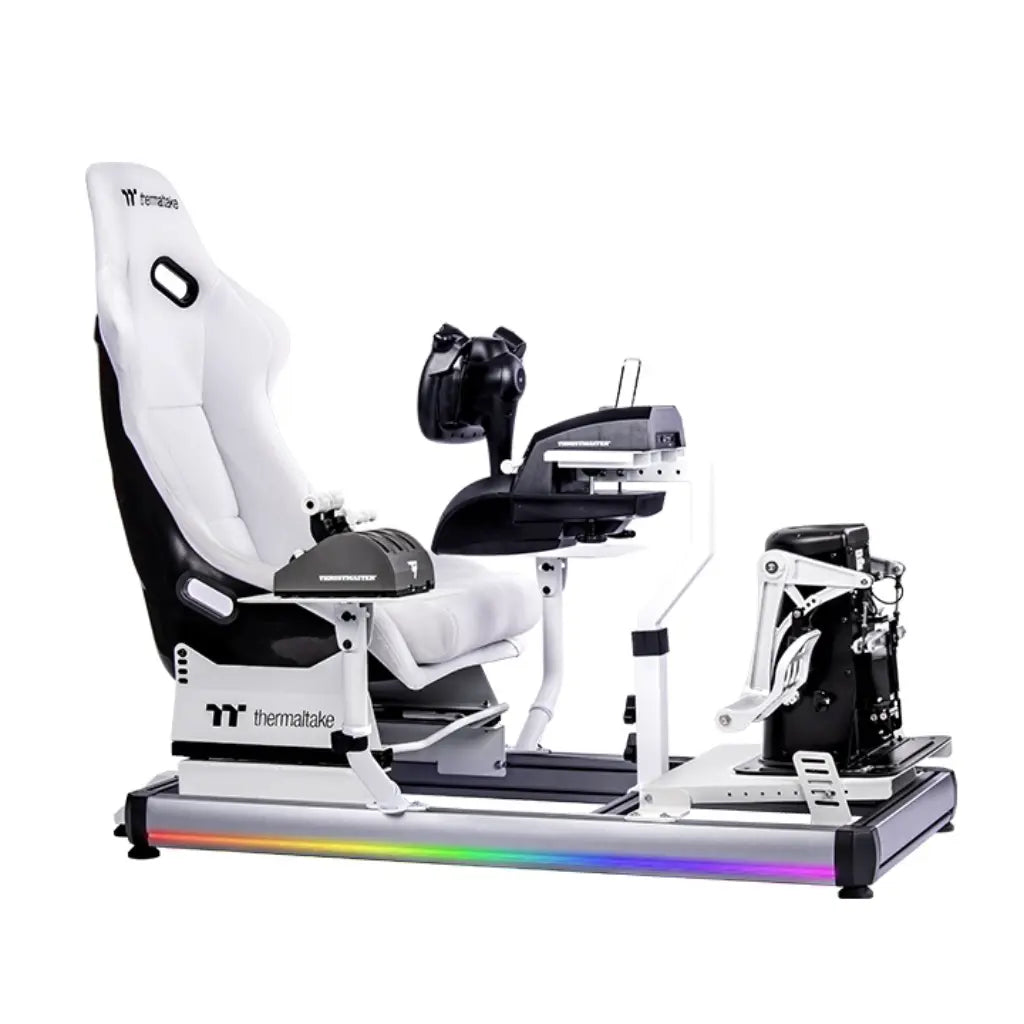 Thermaltake GF500 Flight Simulator Cockpit Snow Aluminum Frame RGB Gam ...