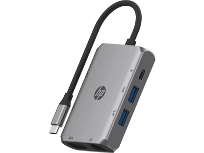 HP USB-C to USB-A HDMI RJ45 VGA USB-C 7-in-1 Hub