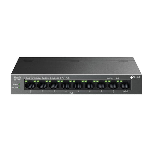 TP-Link Omada LS109P 9 Port 10/100Mbps Desktop Switch with 8-Port PoE+