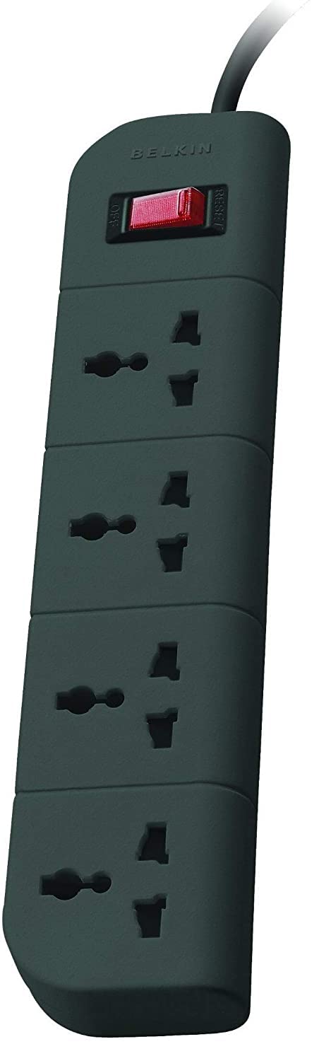 Belkin Economy Series 4-Socket Surge Protector Universal Socket - Grey