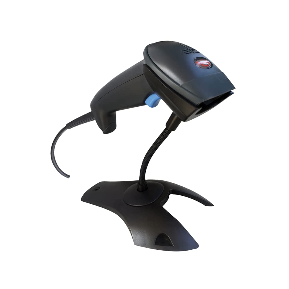 Pegasus PS1146 1D USB Wired Handheld Barcode Scanner with Stand - Black