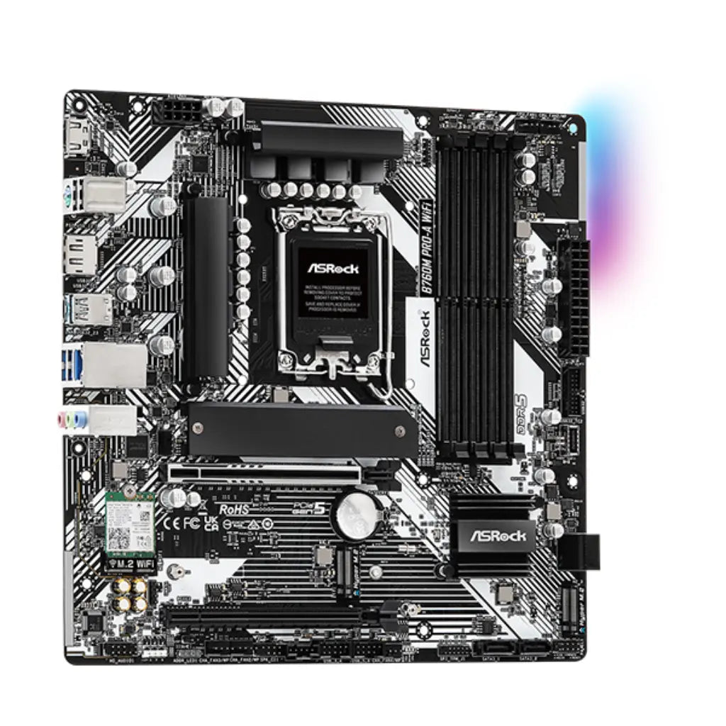 ASRock B760M PRO-A WIFI B760 Intel LGA1700 DDR5 Micro-ATX Motherboard-tpstech.in