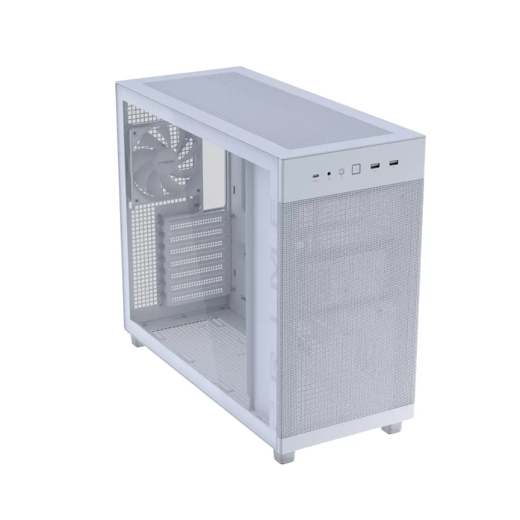 ASUS Prime AP303 Tempered Glass ATX Mid‑Tower Computer Case with 360mm Radiator Support- White-tpstech.in