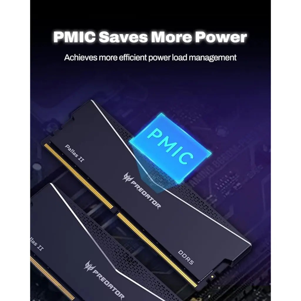 Acer Predator Pallas II 32GB (16GBx2) DDR5 6000MHz CL36 288-Pin Gaming Desktop Memory-tpstech.in