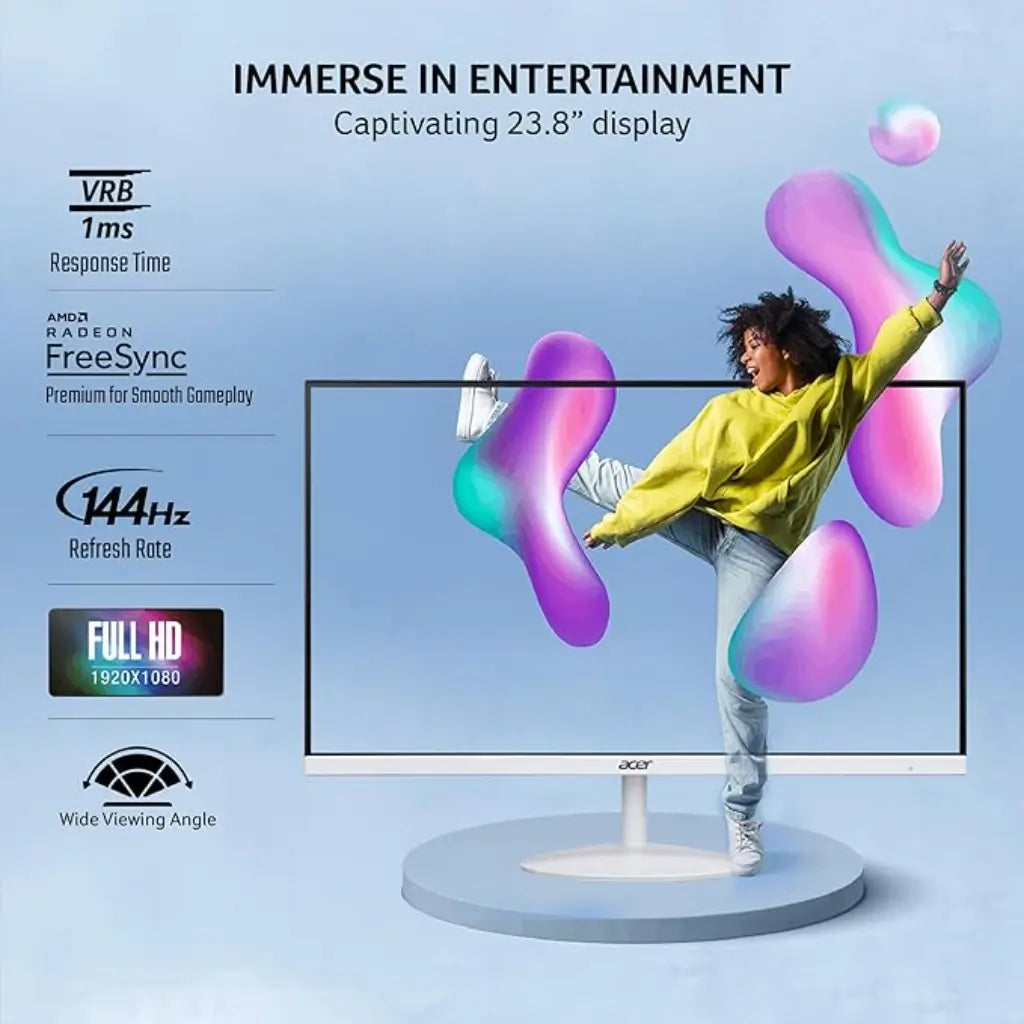 Acer SA242Y P1 23.8″ 144Hz 1 ms Full HD IPS Ultra‑Slim VRB Zero‑Frame Monitor-tpstech.in