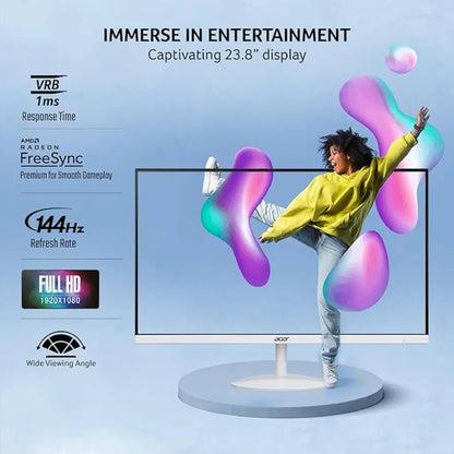 Acer SA242Y P1 23.8″ 144Hz 1 ms Full HD IPS Ultra‑Slim VRB Zero‑Frame Monitor-tpstech.in