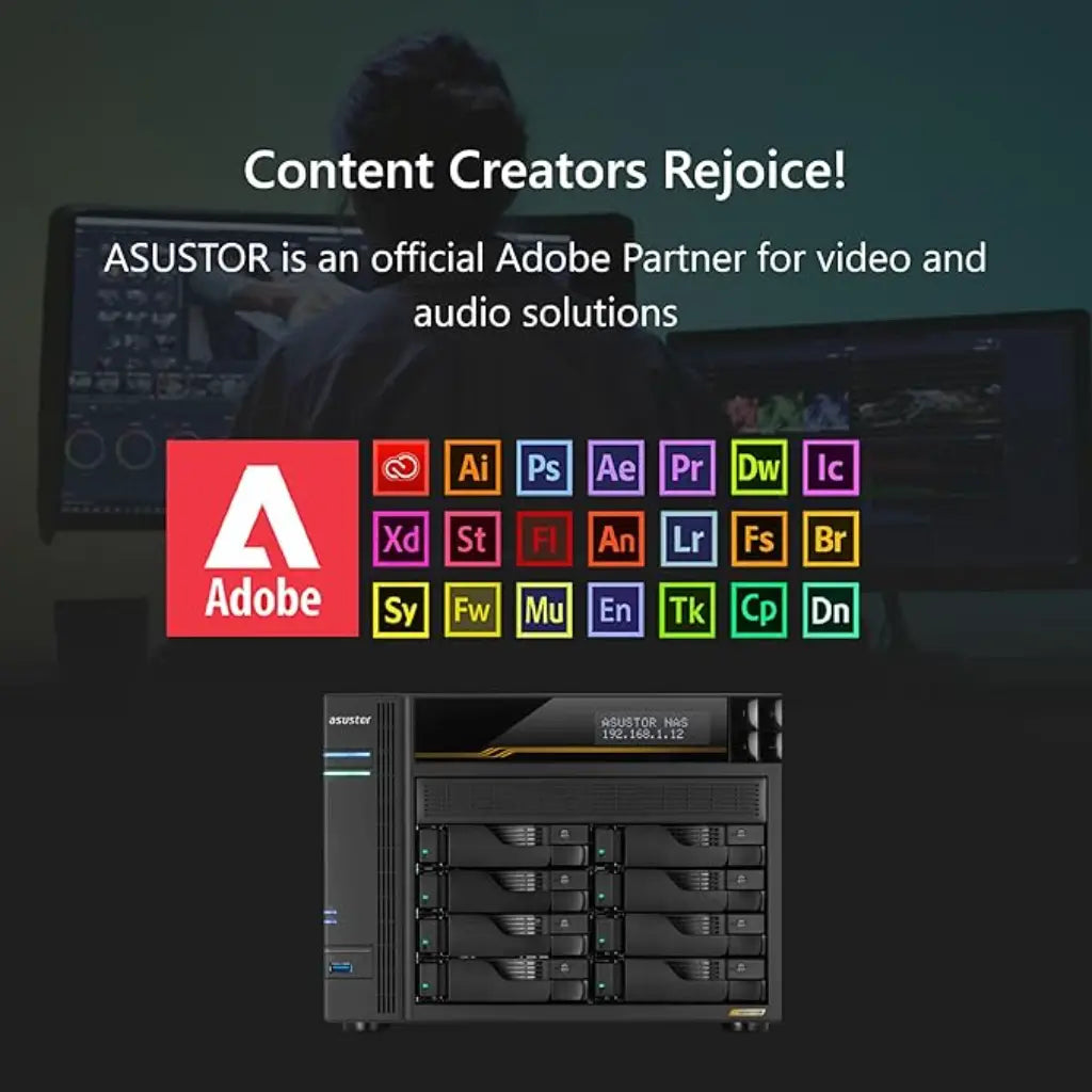 Asustor AS6808T Diskless 8-Bay NAS Ryzen Quad-Core 16GB DDR5 ECC Dual 10GbE USB4-tpstech.in