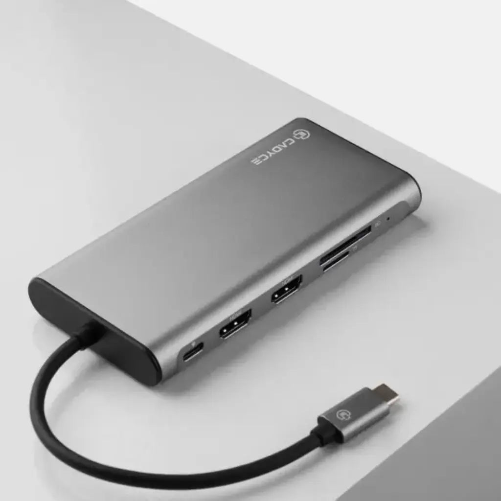 Cadyce CA-2HDVG USB-C Dual HDMI & VGA Docking Station Gigabit LAN SD/MicroSD USB Ports-tpstech.in