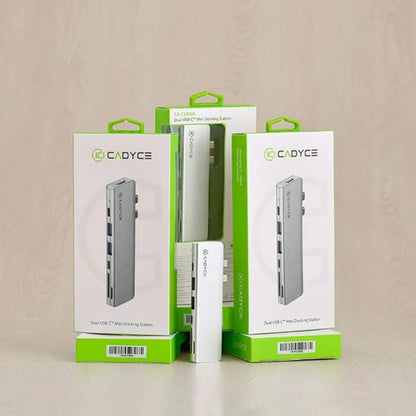 Cadyce CA-C3MDS Dual USB-C Mini Docking Station HDMI 4K USB 3.0 SD/MicroSD Slots Thunderbolt 3 Compatible-tpstech.in