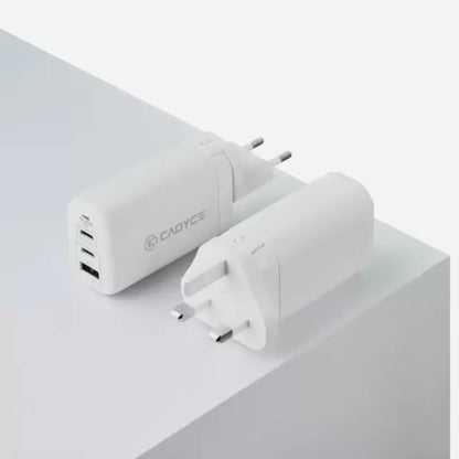 Cadyce CA-CPA61 65W GaN Wall Charger with Dual USB-C PD 3.0 & USB-A QC 3.0-tpstech.in