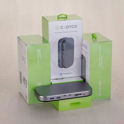 Cadyce CA-T3HDD Thunderbolt™ 3 HDMI Docking Station with 8K Display 100W PD Charging USB 3.1 Gen2 & Gigabit Ethernet-tpstech.in