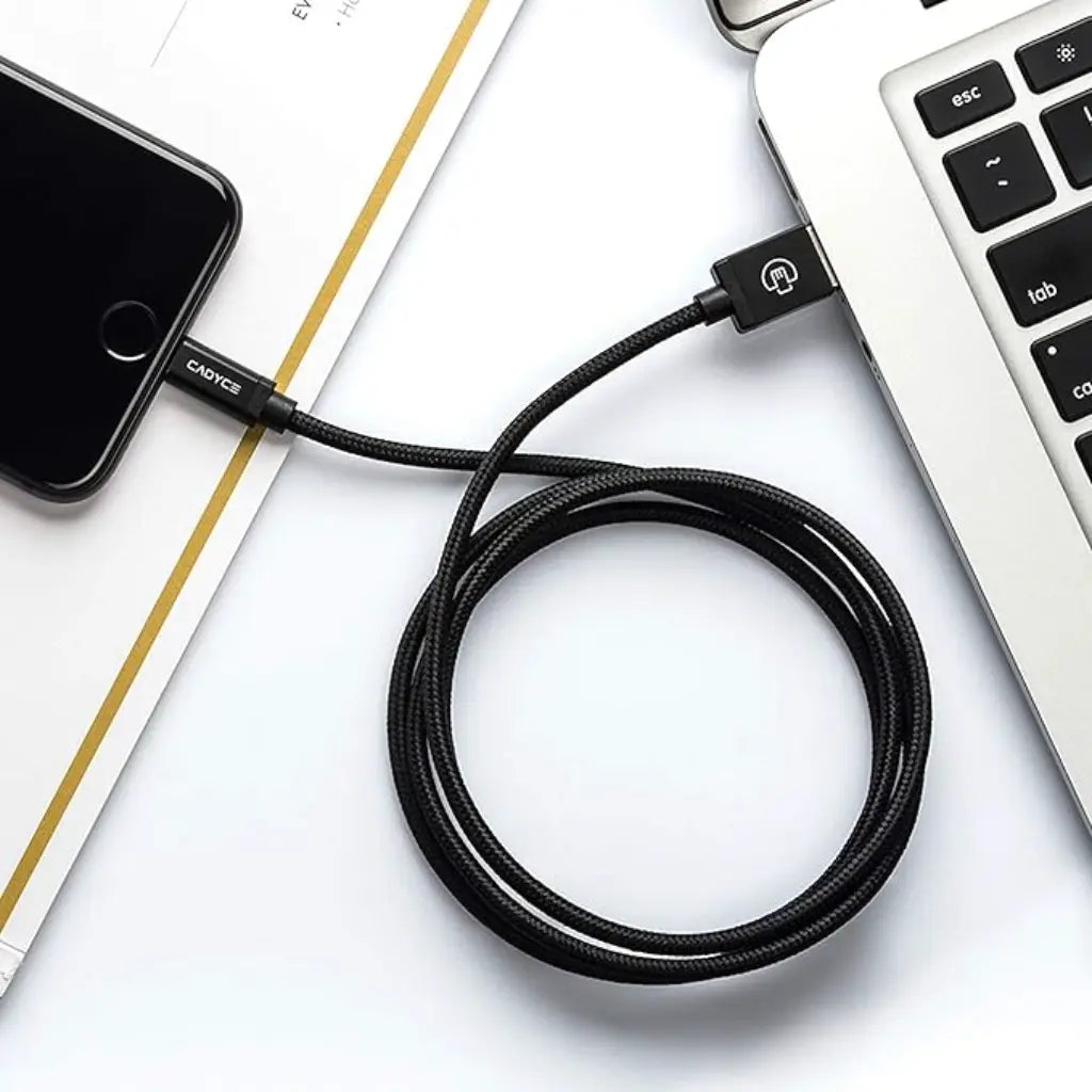 Cadyce CA-ULC1B Apple MFi Certified USB to Lightning Cable 1M Black-tpstech.in
