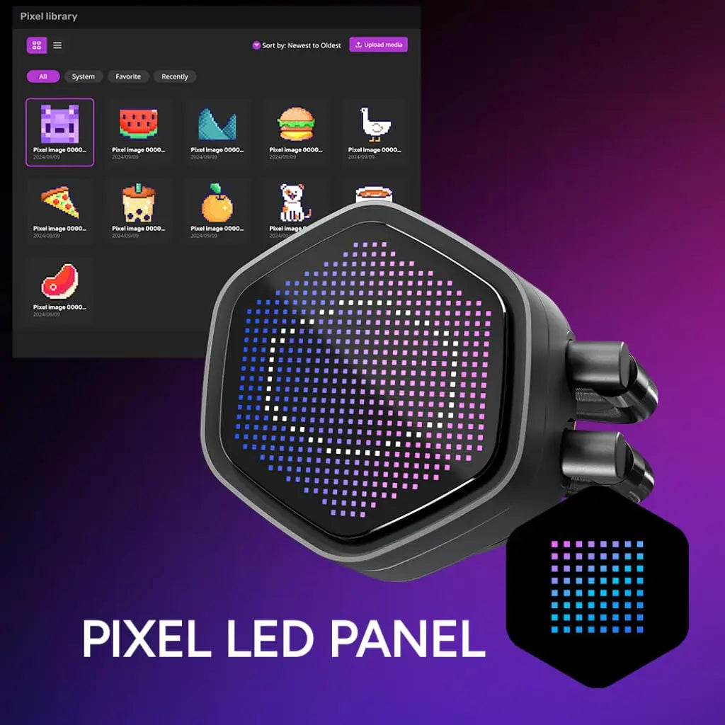 Cooler Master MasterLiquid Atmos II Pixel LED 240mm ARGB AIO Liquid CPU Cooler - Black-tpstech.in