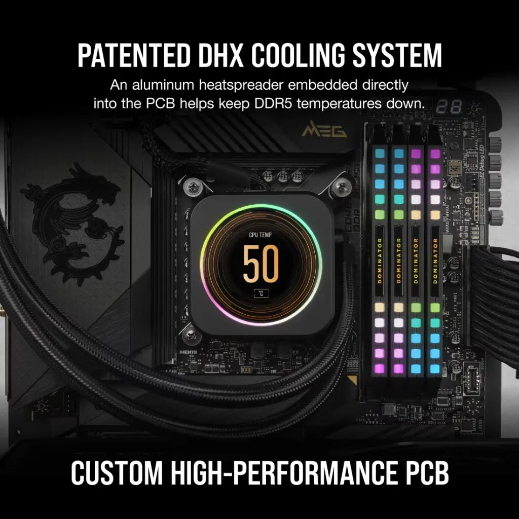Corsair Dominator Platinum RGB 32GB (2x16GB) DDR5 RAM 7000MHz CL34 Desktop Memory Kit – Black-tpstech.in